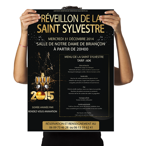 Affiche réveillon de la saint Sylvestre Création d’affiche pour réveillon de la saint Sylvestre
