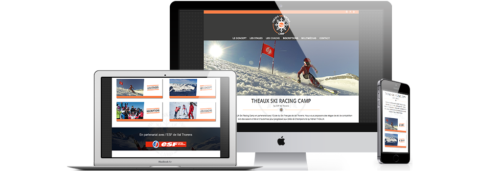 Site internet Théaux ski racing Références Rapheo Web : Création du site internet Théaux ski racing
