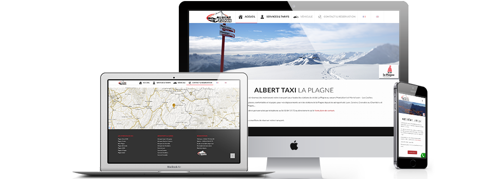 Site internet taxi La Plagne Références Rapheo Web : Création du site internet taxi La Plagne