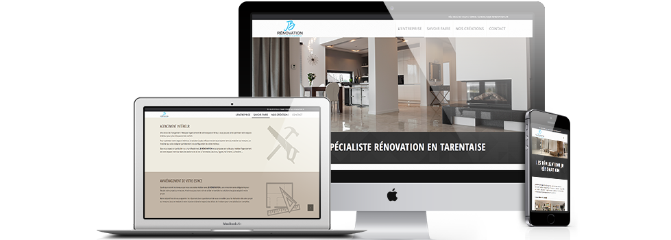 Site internet JB Rénovation Références Rapheo Web : Création du site internet JB Rénovation