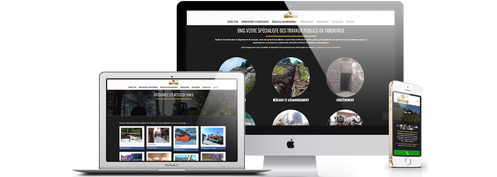 Site internet B.M.G Références rapheo Web : Création du site internet B.M.G Courchevel