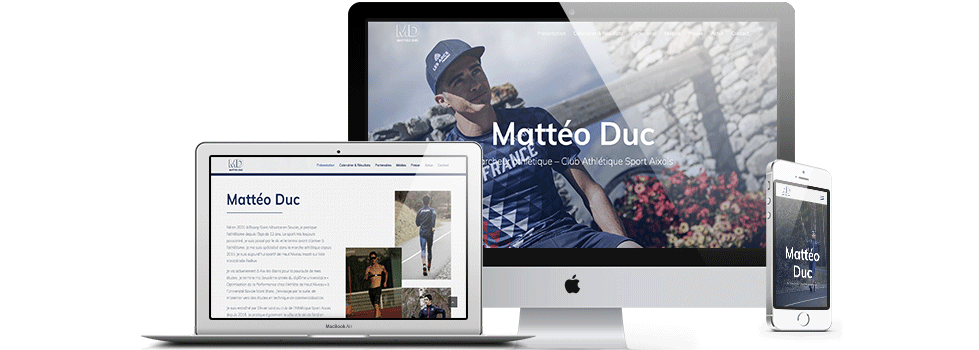 Conception du site vitrine pour Mattéo Duc