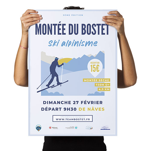 Création de l'affiche course ski de randonnée