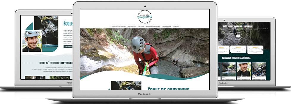 Création du site internet pour une école de canyoning en Savoie
