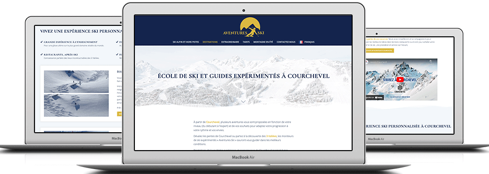 Site internet Aventures Ski à Courchevel